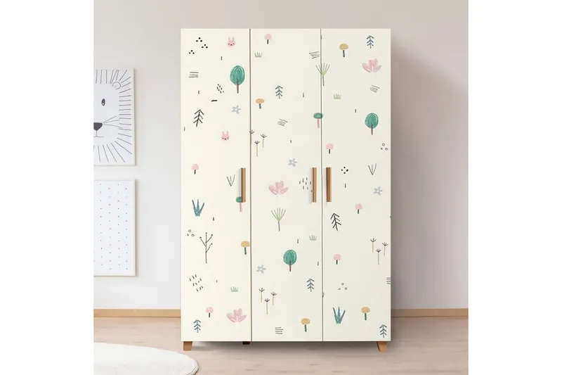 Leva Garderobe 120x189 cm Brun/Hvit - Hanah Home - Oppbevaring - Klesoppbevaring - Garderober & garderobesystem