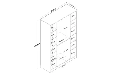 Jaioni Garderobeskap 120x190,8 cm Brun/Hvit - Hanah Home - Oppbevaring - Klesoppbevaring - Garderober & garderobesystem