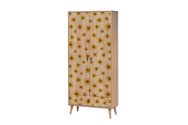 Bertoaria Garderobe 80x190 cm Brun - Hanah Home - Oppbevaring - Klesoppbevaring - Garderober & garderobesystem