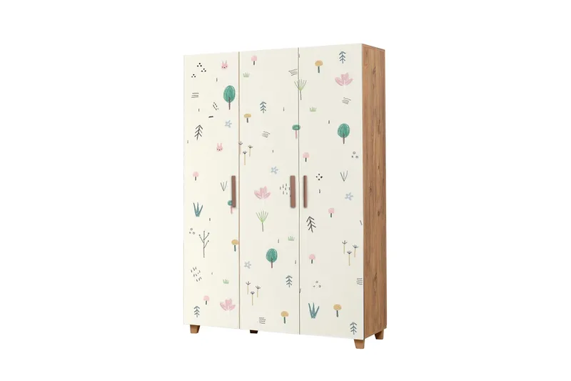 Leva Garderobe 120x189 cm Brun/Hvit, Hanah Home