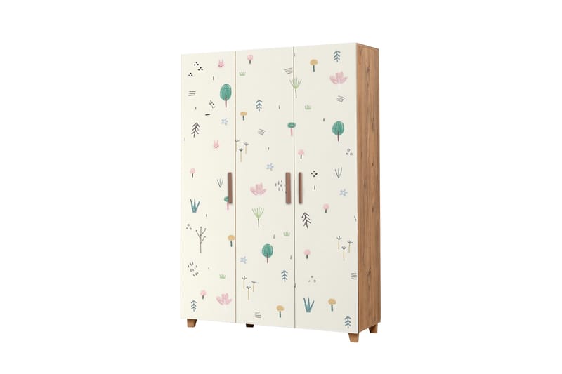 Leva Garderobe 120x189 cm Brun/Hvit, Hanah Home