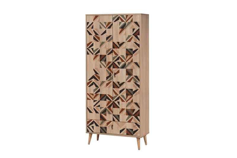 Bertoaria Garderobe 80x190 cm Brun - Hanah Home - Oppbevaring - Klesoppbevaring - Garderober & garderobesystem