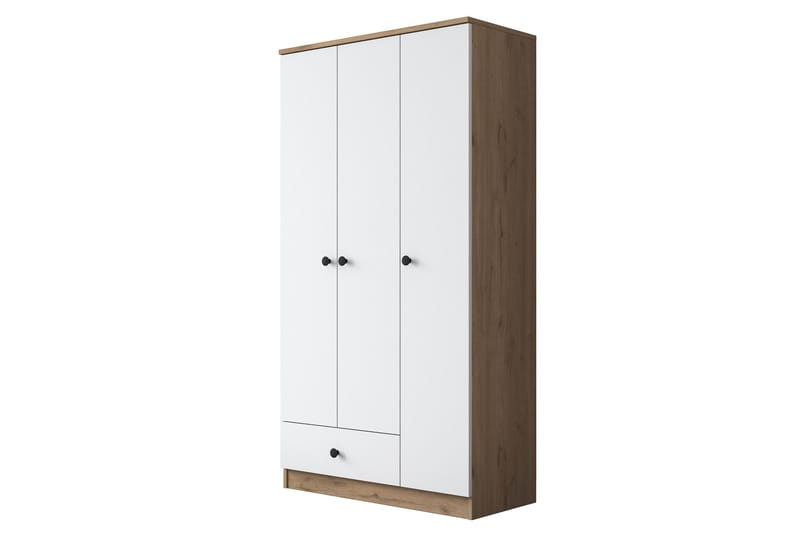 Jain Garderobe 90x170 cm Brun/Hvit - Hanah Home - Oppbevaring - Klesoppbevaring - Garderober & garderobesystem