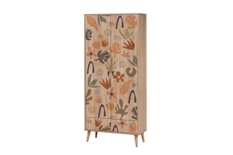 Bertoaria Garderobe 80x190 cm Brun - Hanah Home - Oppbevaring - Klesoppbevaring - Garderober & garderobesystem