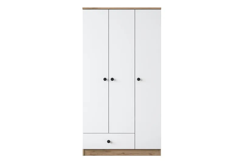 Jain Garderobe 90x170 cm Brun/Hvit, Hanah Home