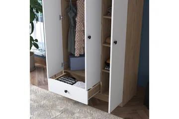 Jain Garderobe 90x170 cm Brun/Hvit - Hanah Home - Oppbevaring - Klesoppbevaring - Garderober & garderobesystem