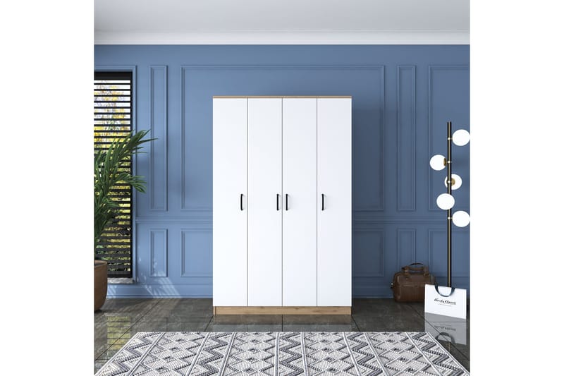 Jaioni Garderobeskap 120x190,8 cm Brun/Hvit - Hanah Home - Oppbevaring - Klesoppbevaring - Garderober & garderobesystem