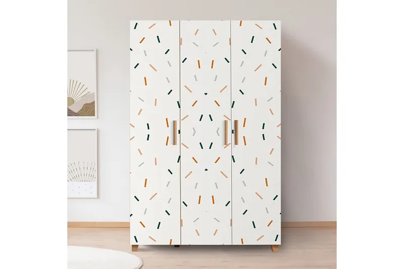 Leva Garderobe 120x189 cm Brun/Hvit - Hanah Home - Oppbevaring - Klesoppbevaring - Garderober & garderobesystem