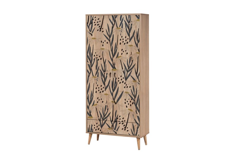 Bertoaria Garderobe 80x190 cm Brun - Hanah Home - Oppbevaring - Klesoppbevaring - Garderober & garderobesystem
