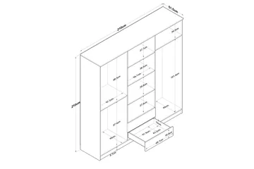 Jagdesh Garderobeskap 210x210 cm Brun/Hvit - Hanah Home - Oppbevaring - Klesoppbevaring - Garderober & garderobesystem