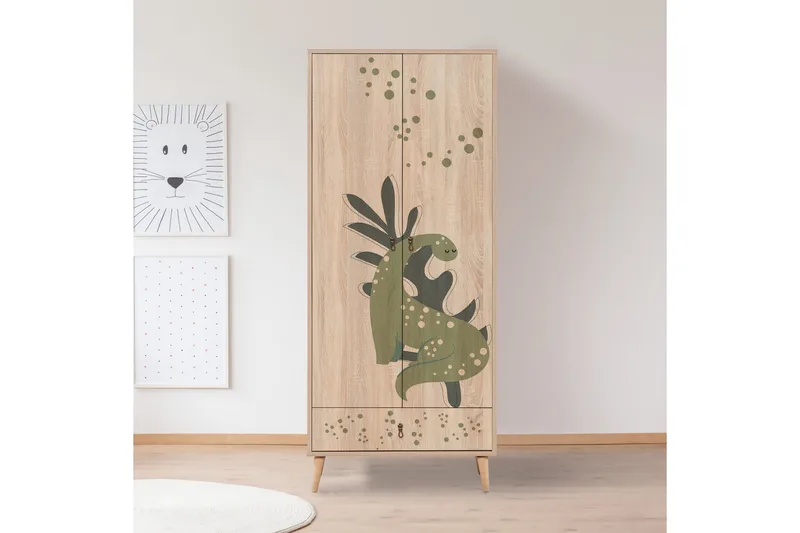 Bertoaria Garderobe 80x190 cm Brun - Hanah Home - Oppbevaring - Klesoppbevaring - Garderober & garderobesystem