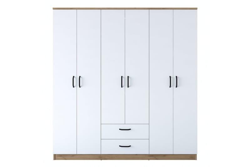 Jahani Garderobeskap 180x190,8 cm Brun/Hvit - Hanah Home - Oppbevaring - Klesoppbevaring - Garderober & garderobesystem