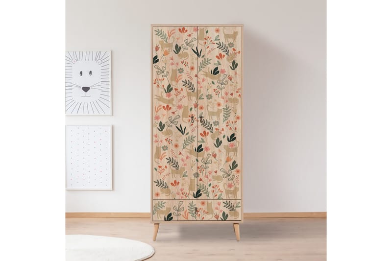 Bertoaria Garderobe 80x190 cm Brun - Hanah Home - Oppbevaring - Klesoppbevaring - Garderober & garderobesystem