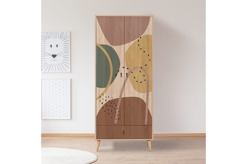 Bertoaria Garderobe 80x190 cm Brun - Hanah Home - Oppbevaring - Klesoppbevaring - Garderober & garderobesystem