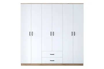 Jagdesh Garderobeskap 210x210 cm Brun/Hvit - Hanah Home - Oppbevaring - Klesoppbevaring - Garderober & garderobesystem