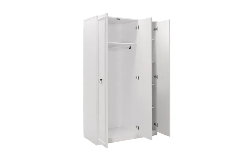 Ajra Garderobe 103x185 cm Hvit - Hanah Home - Oppbevaring - Klesoppbevaring - Garderober & garderobesystem