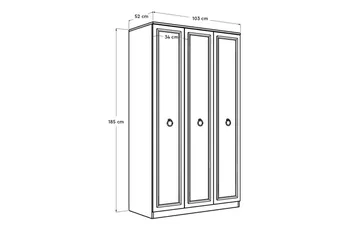 Ajra Garderobe 103x185 cm Hvit - Hanah Home - Oppbevaring - Klesoppbevaring - Garderober & garderobesystem