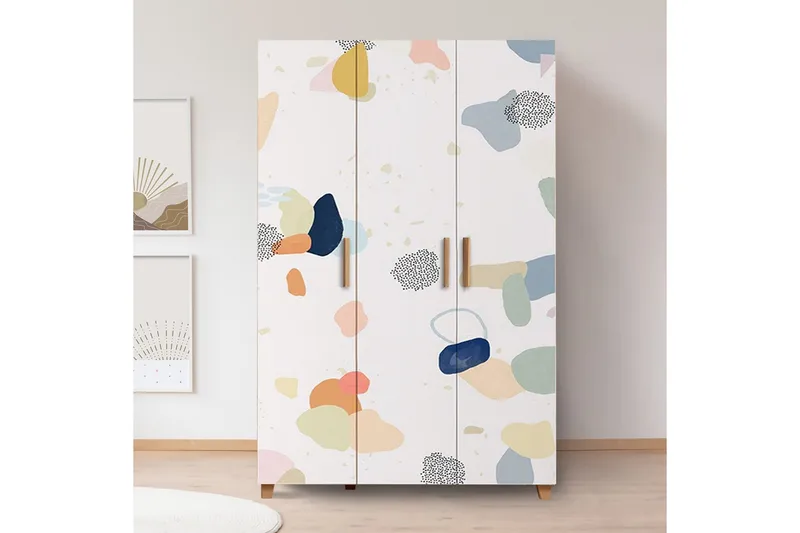 Leva Garderobe 120x189 cm Brun/Hvit - Hanah Home - Oppbevaring - Klesoppbevaring - Garderober & garderobesystem