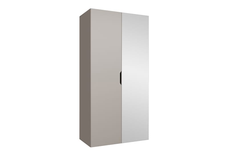 Abano Garderobeskap Med Speil 52x202 cm - Beige - Oppbevaring - Klesoppbevaring - Garderober & garderobesystem