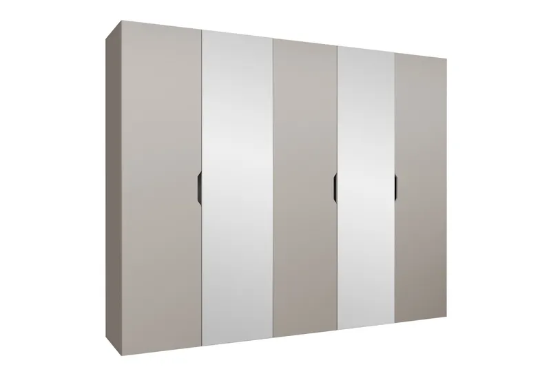 Abano Garderobeskap Med Speil 52x202 cm - Beige - Oppbevaring - Klesoppbevaring - Garderober & garderobesystem