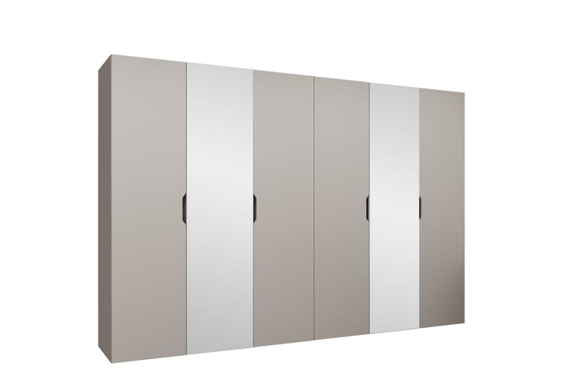 Abano Garderobeskap Med Speil 52x202 cm - Beige - Oppbevaring - Klesoppbevaring - Garderober & garderobesystem
