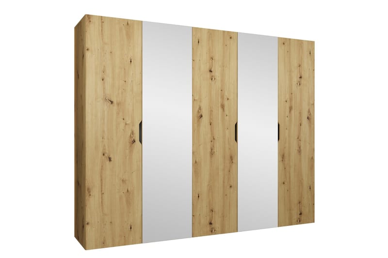 Abano Garderobeskap Med Speil 52x202 cm - Brun - Oppbevaring - Klesoppbevaring - Garderober & garderobesystem