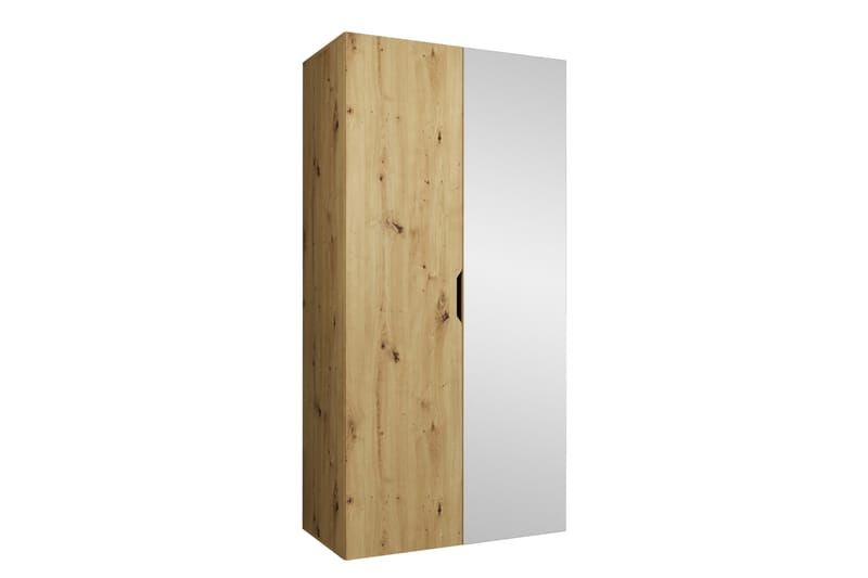 Abano Garderobeskap Med Speil 52x202 cm - Brun - Oppbevaring - Klesoppbevaring - Garderober & garderobesystem