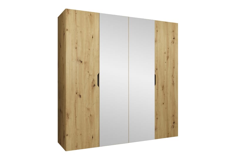 Abano Garderobeskap Med Speil 52x202 cm - Brun - Oppbevaring - Klesoppbevaring - Garderober & garderobesystem