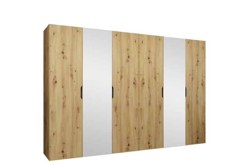 Abano Garderobeskap Med Speil 52x202 cm - Brun - Oppbevaring - Klesoppbevaring - Garderober & garderobesystem
