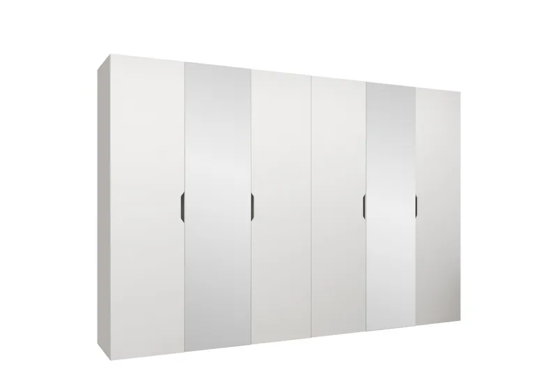 Abano Garderobeskap Med Speil 52x202 cm, Hvit