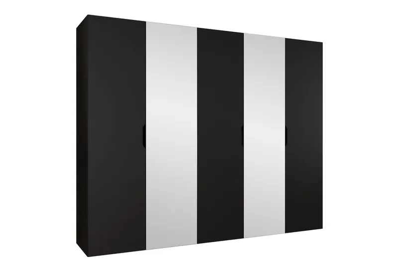 Abano Garderobeskap Med Speil 52x202 cm - Svart - Oppbevaring - Klesoppbevaring - Garderober & garderobesystem