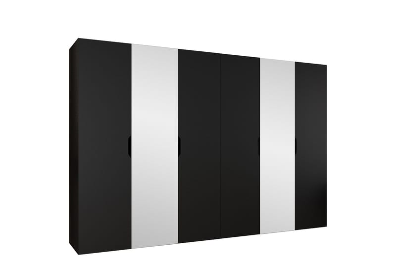 Abano Garderobeskap Med Speil 52x202 cm - Svart - Oppbevaring - Klesoppbevaring - Garderober & garderobesystem