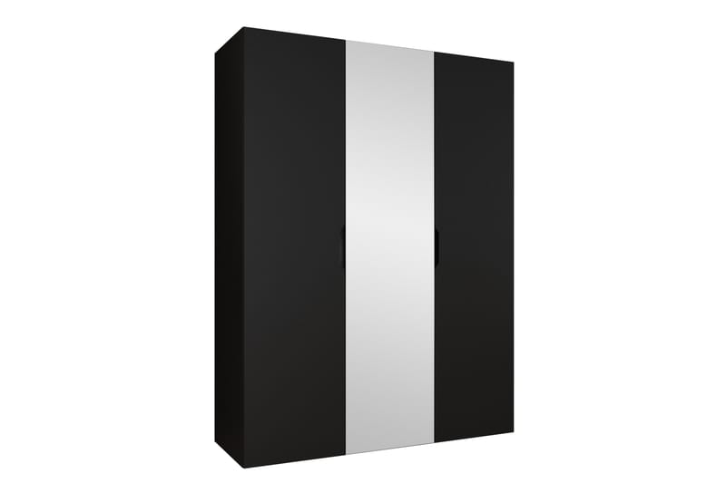 Abano Garderobeskap Med Speil 52x202 cm - Svart - Oppbevaring - Klesoppbevaring - Garderober & garderobesystem