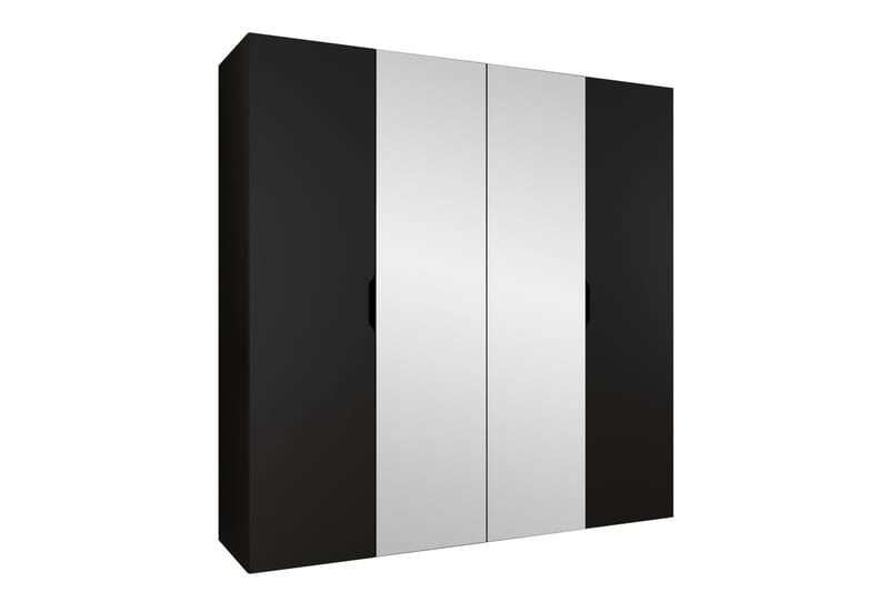 Abano Garderobeskap Med Speil 52x202 cm - Svart - Oppbevaring - Klesoppbevaring - Garderober & garderobesystem