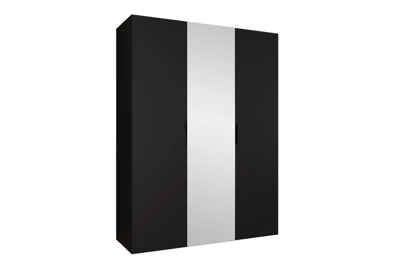 Abano Garderobeskap Med Speil 52x202 cm - Svart - Oppbevaring - Klesoppbevaring - Garderober & garderobesystem