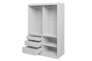 Abricot Garderobe med Speil 140x216x65 cm - Svart - Oppbevaring - Klesoppbevaring - Garderober & garderobesystem