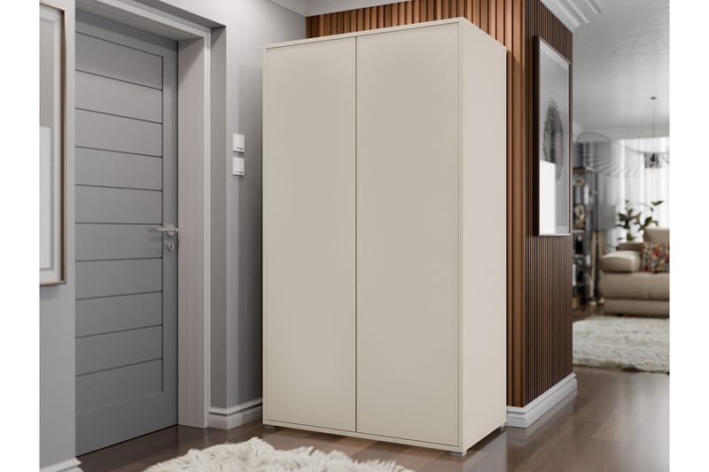 Agawal Garderobeskap 100x178 cm - Beige - Oppbevaring - Klesoppbevaring - Garderober & garderobesystem