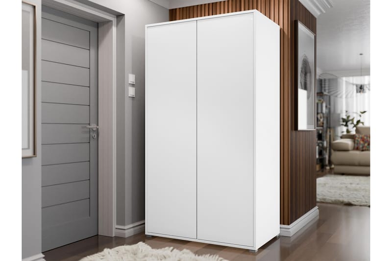 Agawal Garderobeskap 100x178 cm - Hvit - Oppbevaring - Klesoppbevaring - Garderober & garderobesystem