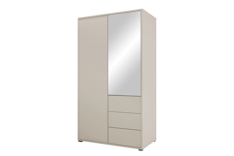 Agawal Garderobeskap med Speil 100x178 cm - Beige - Oppbevaring - Klesoppbevaring - Garderober & garderobesystem