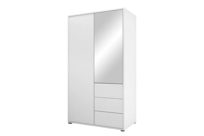 Agawal Garderobeskap med Speil 100x178 cm, Hvit