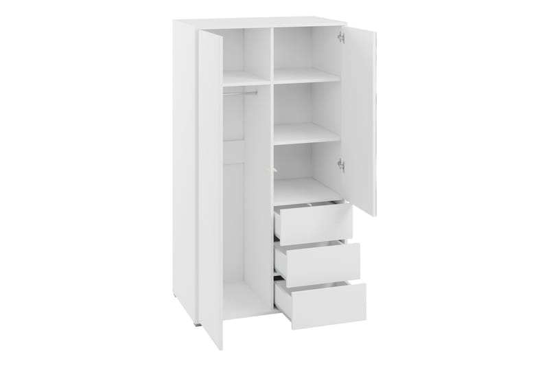 Agawal Garderobeskap med Speil 100x178 cm - Hvit - Oppbevaring - Klesoppbevaring - Garderober & garderobesystem