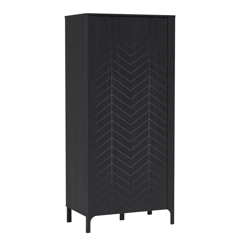 Aggarwal Garderobeskap 90 cm i Malt Tre, Svart