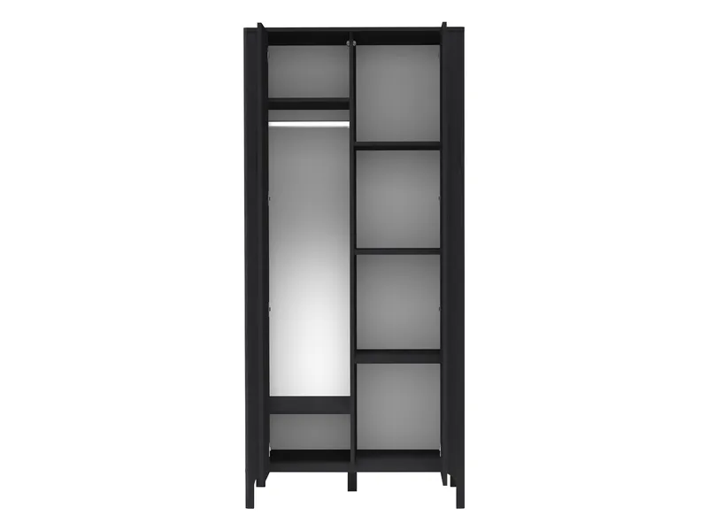 Aggarwal Garderobeskap 90 cm i Malt Tre - Svart - Oppbevaring - Klesoppbevaring - Garderober & garderobesystem
