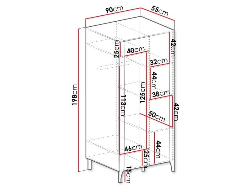 Aggarwal Garderobeskap 90 cm - Oppbevaring - Klesoppbevaring - Garderober & garderobesystem
