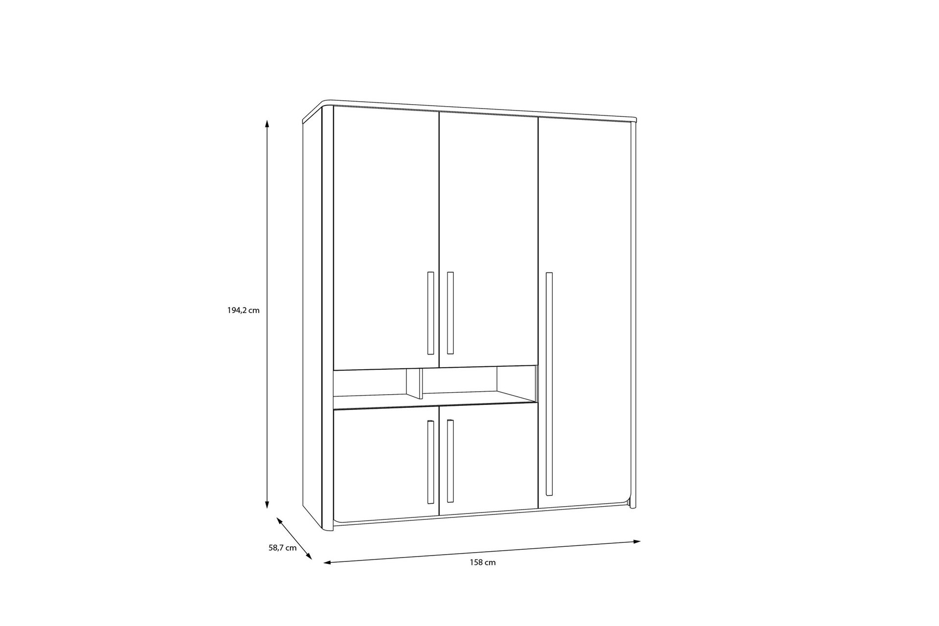 Ahmetbay Garderobe 59x158 cm - Grå/Brun - Oppbevaring - Klesoppbevaring - Garderober & garderobesystem