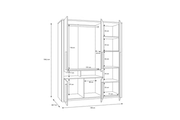 Ahmetbay Garderobe 59x158 cm - Grå/Brun - Oppbevaring - Klesoppbevaring - Garderober & garderobesystem