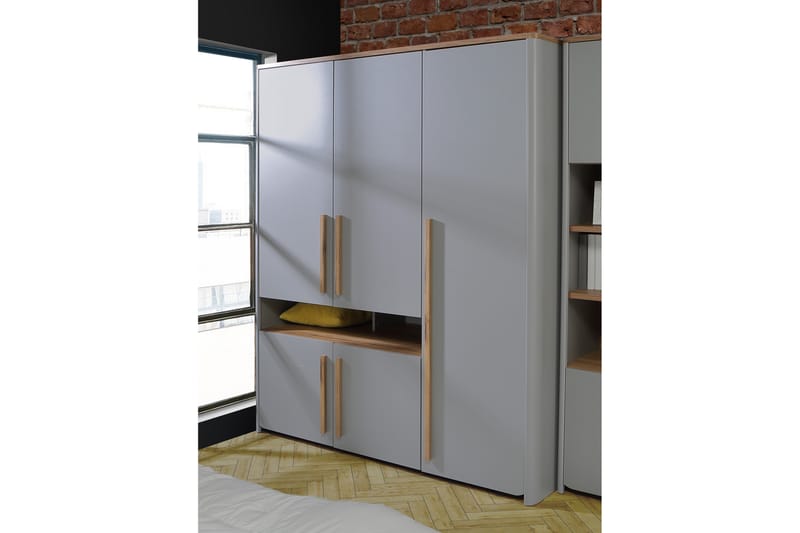 Ahmetbay Garderobe 59x158 cm - Grå/Brun - Oppbevaring - Klesoppbevaring - Garderober & garderobesystem