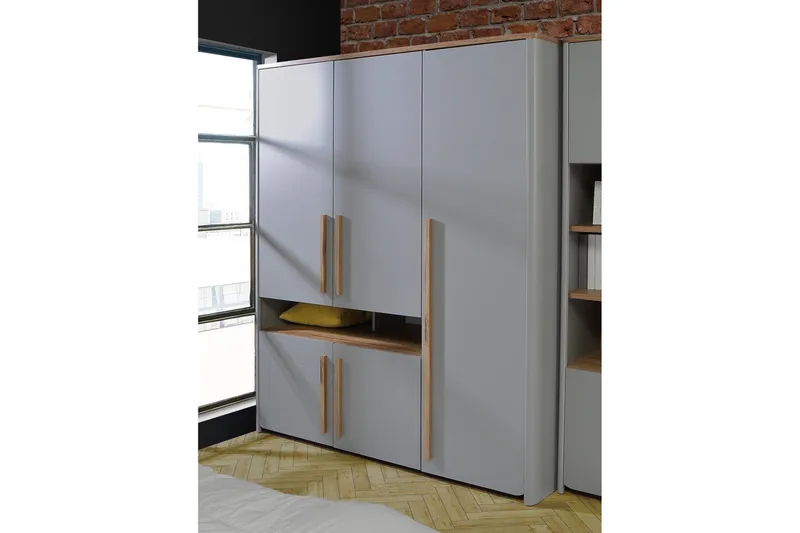 Ahmetbay Garderobe 59x158 cm - Grå/Brun - Oppbevaring - Klesoppbevaring - Garderober & garderobesystem