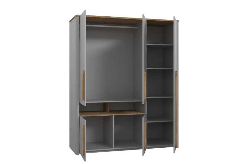 Ahmetbay Garderobe 59x158 cm - Grå/Brun - Oppbevaring - Klesoppbevaring - Garderober & garderobesystem