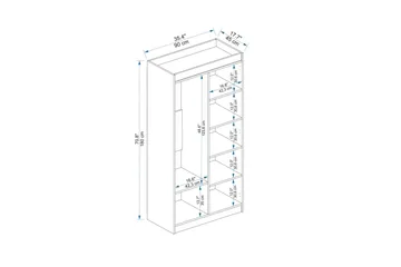 Akser Garderobe 90x180 cm - Hvit - Oppbevaring - Klesoppbevaring - Garderober & garderobesystem